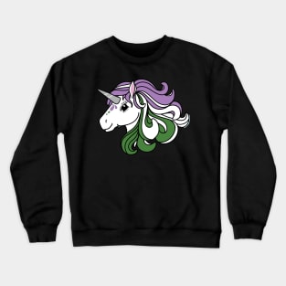 Rainbow Unicorn, Genderqueer Pride Crewneck Sweatshirt